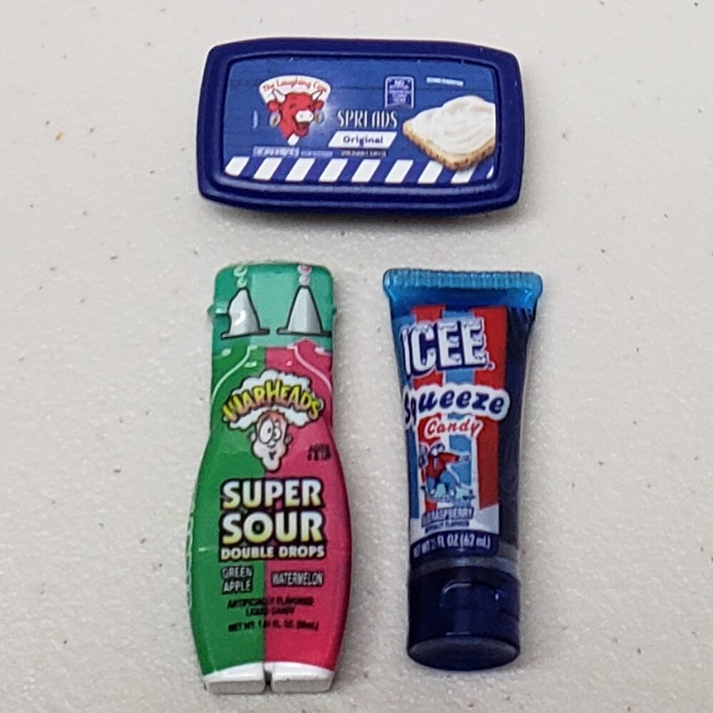 Mini Brands Laughing Cow, Warheads, Icee Squeeze